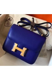 Copy Luxury Knockoff Hermes Mini Constance 18cm Epsom Blue Electric Bag HJ00683