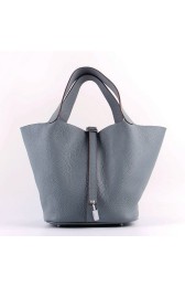Copy Wholesale Hermes Picotin Lock Bag In Blue Lin Leather HJ00271