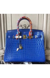 Hermes Birkin 30cm 35cm Bag In Blue Electric Crocodile Leather HJ01350