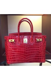 Hermes Birkin 30cm 35cm Bag In Red Crocodile Leather Replica HJ00870