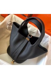 Hermes Black Picotin Lock PM 18cm Handmade Bag Replica HJ00358