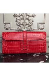 Hermes Jige Elan 29 Clutch In Red Crocodile Leather HJ00173