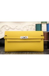 Hermes Kelly Longue Wallet In Yellow Epsom Leather HJ01208