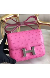 Hermes Mini Constance 18cm Pink Ostrich Leather Replica HJ00817