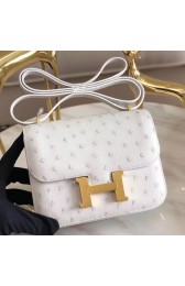 Hermes Mini Constance 18cm White Ostrich Leather HJ01187