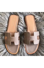 Hermes Oran Sandals In Taupe Swift Leather Replica HJ00862