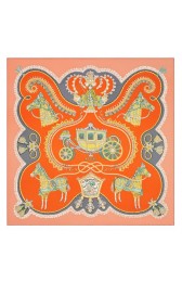 Hermes Orange Paperoles Silk Twill Scarf HJ00836