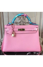 Hermes Pink Clemence Kelly 28cm Bag Replica HJ00922