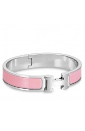 Hermes Pink Enamel Clic H PM Bracelet Replica HJ00417