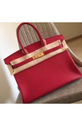 Hermes Red Clemence Birkin 30cm Handmade Bag HJ00924