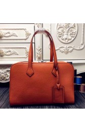 Hermes Victoria II 35cm Bag In Orange Leather Replica HJ00226