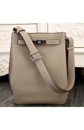 High End Hermes So Kelly 22cm Bag In Grey Leather HJ00863