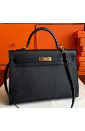 Imitation 1:1 Hermes Black Epsom Kelly 35cm Handmade Bag Replica HJ01037