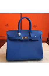 Imitation Best Quality Hermes Blue Epsom Birkin 25cm Handmade Bag HJ00903