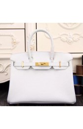 Imitation Hermes Birkin 30cm 35cm Bag In White Epsom Leather HJ00246