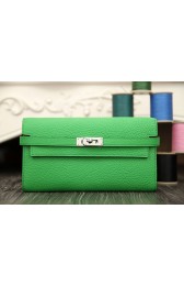 Imitation Hermes Kelly Longue Wallet In Bamboo Clemence Leather HJ00195
