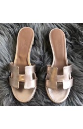 Imitation Hermes Oasis Sandals In Gold Swift Leather HJ01137