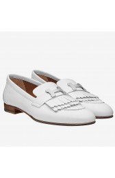 Imitation High End Hermes Royal Loafers In White Calfskin HJ01030