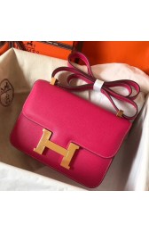 Imitation Hot Hermes Epsom Constance 24cm Rose Red Handmade Bag HJ00161