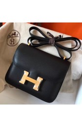 Imitation Knockoff High End Hermes Mini Constance 18cm Black Epsom Bag HJ00255