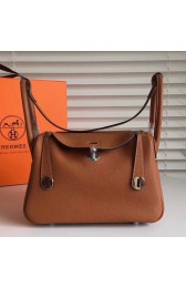 Imitation Luxury Hermes Brown Clemence Lindy 30cm Bag HJ00689
