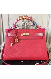 Imitation Luxury Knockoff Hermes Red Clemence Kelly 32cm Retourne Bag HJ00189