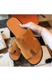 Knockoff Fashion Hermes Izmir Sandals In Orange Suede Leather HJ00994