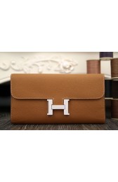 Knockoff Hermes Constance Wallet In Brown Epsom Leather Replica HJ00091