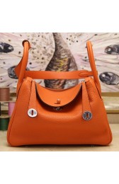 Luxury Hermes Orange Clemence Lindy 30cm Bag HJ00229
