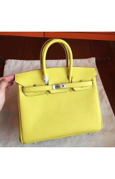 Luxury Hermes Soufre Epsom Birkin 25cm Handmade Bag HJ00898