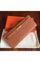 Luxury Replica Hermes Gold Swift Kelly Cut Clutch Handmade Bag HJ00588