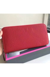 New High End Hermes Red Clemence Azap Zipped Wallet HJ00520