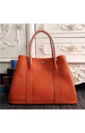 Replica AAA Hermes Small Garden Party 30cm Tote In Orange Leather HJ00684