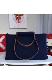 Replica Hermes Cabag Elan Bag In Dark Blue Canvas HJ01306