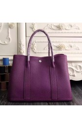 Replica Hermes Small Garden Party 30cm Tote In Purple Leather HJ00184