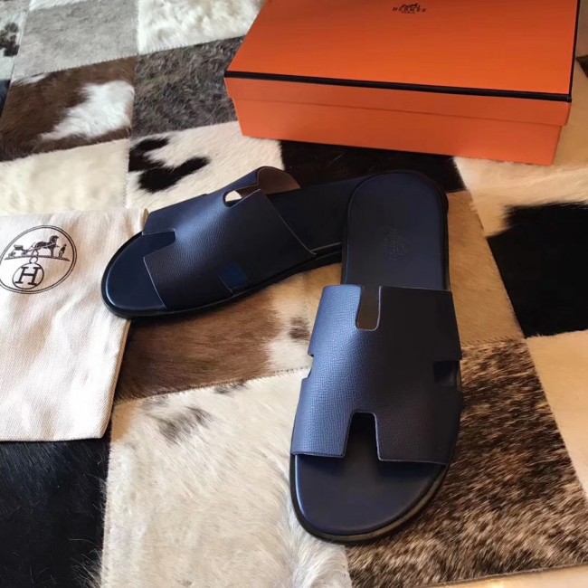 Copy Replica Hermes Izmir Sandals In Sapphire Epsom Leather HJ00971 ...