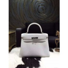 Hermes Kelly 28cm Togo Calfskin Bag Handstitched Palladium Hardware, Blanc White RS19203
